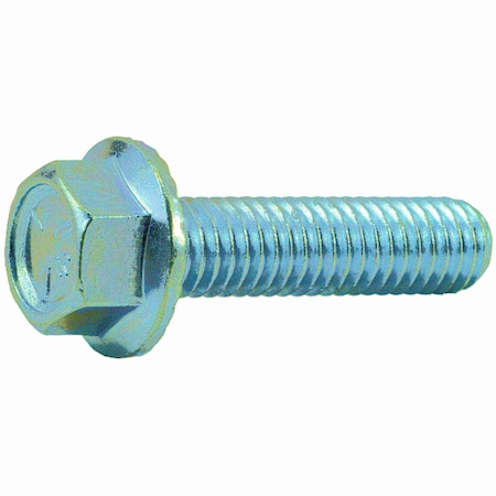 Midwest Fastener Grade 5, 3/8"-16 Flange Bolt, Zinc Plated Steel, 1-1/2 in L, 6 PK 34807